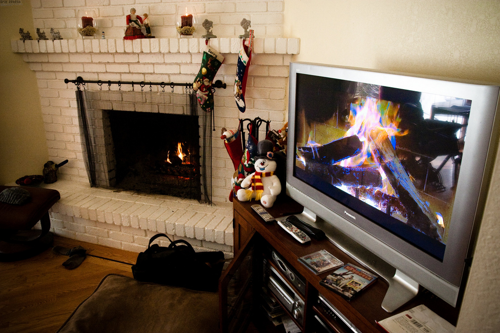 Double Fireplace Christmas