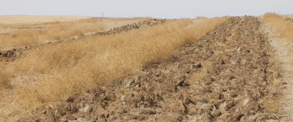 Plowed farm fields in Shanxi Province, Northern China